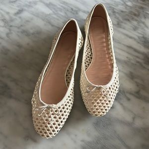 J Crew Leather Woven Morocco Ballet Flats